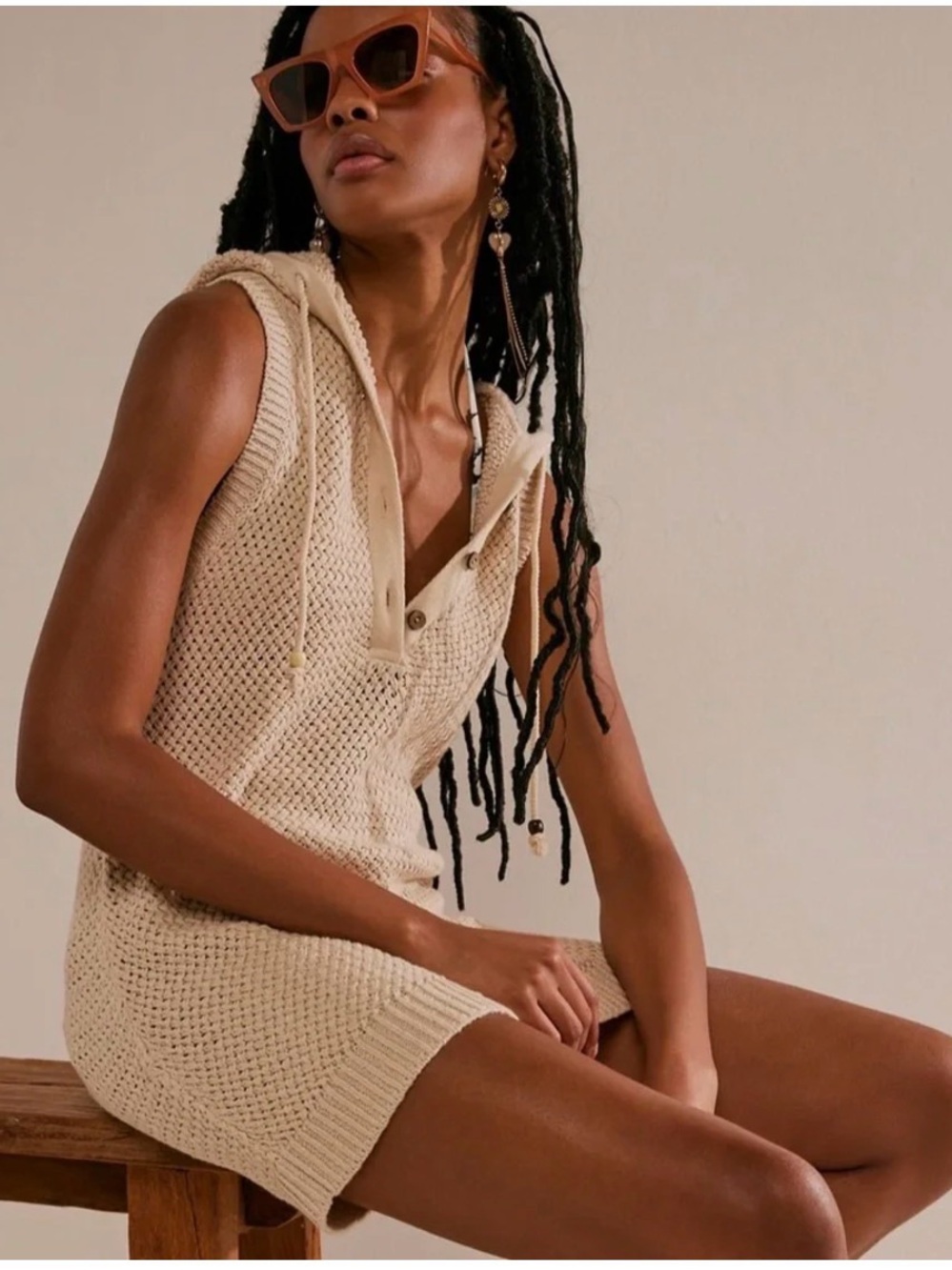 Free People Ainsley Sweater Mini in the color - Neutral 
Size medium BNWT